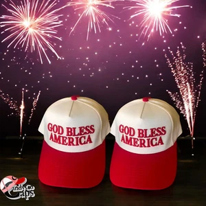 God Bless America 4th July Independence day Hat Snapback Trucker Cap embroidered - Picture 1 of 1