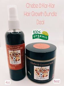 Authentic  100g Organic Chebe & Kar-Kar Hair Growth  Oil  & Hair Butter Bundle
