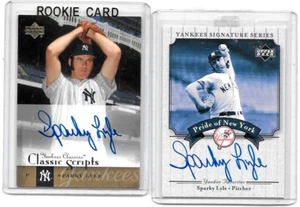SPARKY LYLE LOT OF 3 MINT ALL DIFFERENT CERTIFIED AUTOGRAPH CARDS - Bild 1 von 2