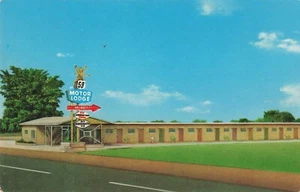 Mid Century Modern 59 Motor Lodge Oklahoma Inn Vintage Motel Postkarte - Bild 1 von 2