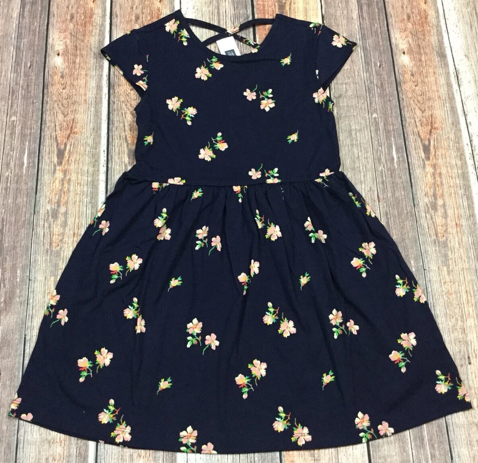 Vestido floral azul marino y rosa Gap Kids X-Small (4-5). Nuevo con etiquetas Foto 1 de 4