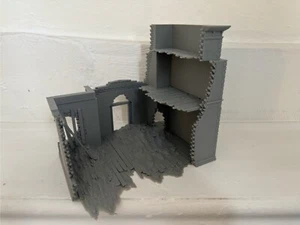 Destroyed House Ruin WW2 Building Terrain Tabletop Wargaming 28mm - Picture 1 of 6