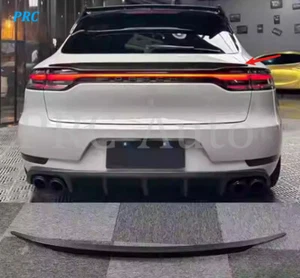 Real Carbon Fiber Rear Tail Trunk Spoiler Wing Lip For Porsche Macan 2022-2024 - Picture 1 of 10