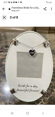 Frameless Bride for a Day Photo Frame By Mud Pie 6x4" White - Image 1 of 4