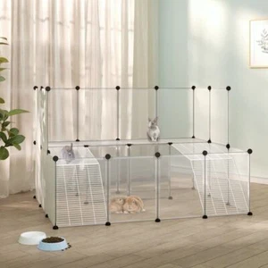 Animal Cage Transparent, White PP plastic, Steel Large - Picture 1 of 8