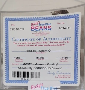 Ty Beanie Baby - authentifizierter FRISBEE der Weimaraner Hund (ohne Etikett) neu mit Etikett MQ - Bild 1 von 7