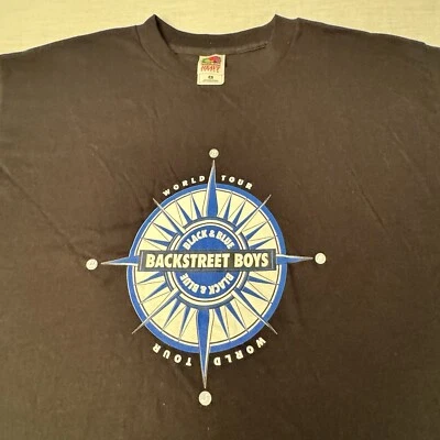 Camiseta Backstreet Boys Negra y Azul Gira Mundial Talla XL Ropa con Fugas De Colección Foto 1 de 4