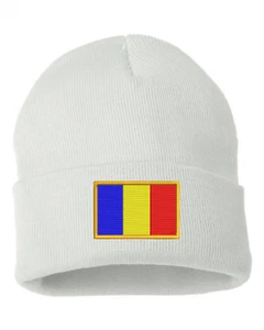 CUSTOM Embroidered ROMANIA Flag Beanie Hat shirt Patch soccer 6 - Picture 1 of 2