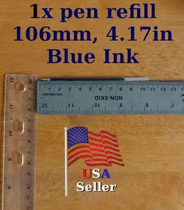 1 Generic Pen ink Refill BLUE Ballpoint 106mm replacement retractable counter - Picture 1 of 3
