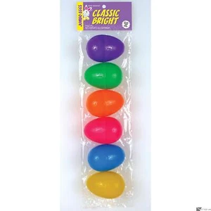 Jumbo Bright Color Easy Snap Plastic Easter Eggs, 6 CT, 3.5", Assorted - Picture 1 of 1