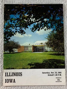 NCAA Nov 23 1968 Iowa Hawkeyes vs Illinois Illini Football Game Program Original - Picture 1 of 10
