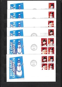 US FDC #3676-3691 ArtMASTER 2002 MI Christmas Snowmen 6 COVERS - Picture 1 of 1