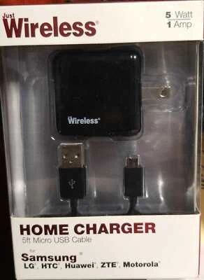 Cable cargador doméstico USB Just Wireless 5 vatios 1 amperio 5 pies (LOC TUB L-50) Foto 1 de 2