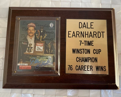 Dale Earnhardt 7-Time Winston Cup Champ 6"x8" Wooden Trading Card Plaque NASCAR Cover