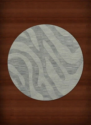 Blue Swirls Lines Stripes Transitional Area Rug Animal Print DV2 - Image 1 of 2