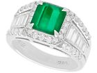 Contemporary 1.93 ct Emerald 0.92 ct Diamond Platinum Dress Ring Size M 1/2