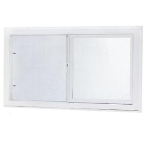 Window Dual Pane Left-Hand Single Sliding Insulated Glass White Removable Screen