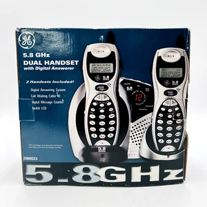GE 5.8 GHz Dual handset with digital answering 25860GE3 Call Waiting Caller ID - Zdjęcie 1 z 6