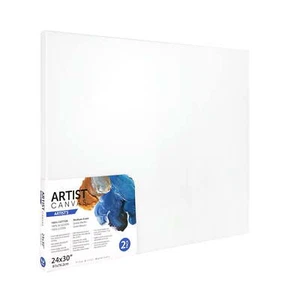 Artist Stretched Canvas, 24" X 30", 2-Pack, 100% Cotton Acid-Free, White - Picture 1 of 4