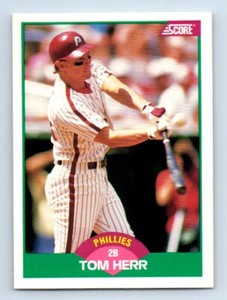 1989 Score Rookie & Traded Tom Herr Philadelphia Phillies #9T