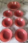 Phoenix Sprayware Dessert Bowls - Pink - Scallop Edge - Vintage