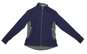 High Five Girls Blank Navy Blue Full Zip Long Sleeve Free Form Athletic Jacket M - Picture 1 of 8