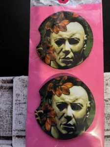 Set of 2 Neoprene Car Cup Coasters Michael Meyers Halloween FREE SHIPPING - Picture 1 of 1