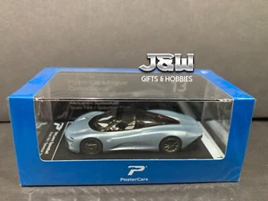 Poster Cars McLaren Speedtail Silver Blue Hypercar League 1/64 - Picture 1 of 3