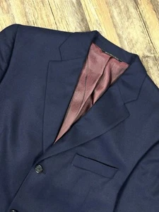 Jack Victor Blazer Suit Jacket Men's 40R Blue Three-Button Loro Piana Cashmere - Picture 1 of 17