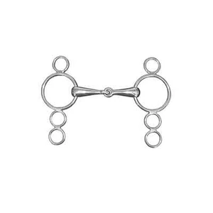 JHL Pro Steel Continental 4 Ring Jointed Snaffle Bit 6" Loose Ring - Picture 1 of 1