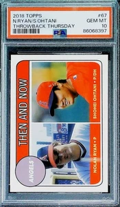 2018 Topps Throwback Thursday #67 Nolan Ryan Shohei Ohtani Angels PSA 10 Gem MT - Picture 1 of 2