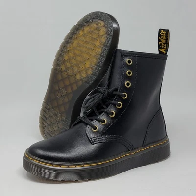 Botas de Combate Dr. Martens Zavala Cuero Negro 8 Ojos Para Hombre Talla 9 Para Mujer 10 Nuevas  Foto 1 de 4