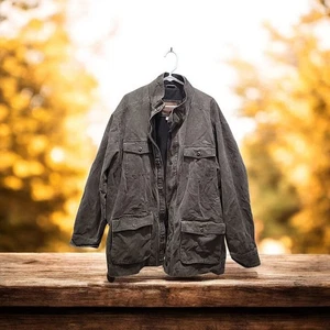 The Vermont Barn Coat Men 3XL Olive Field Chore Jacket Corduroy Trim Fleece Line - Picture 1 of 19