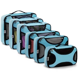 Packing Cubes for Suitcase – Blue Travel Organiser Set, 6 Pieces Lightweight - Picture 1 of 4