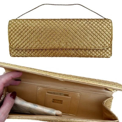 BADGLEY MISCHKA Bolso de mano con cuentas doradas Bolso de noche Sobre Foto 1 de 4