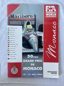 1992 MONACO GP F1 PRESS MEDIA  PROGRAMME - Picture 1 of 18