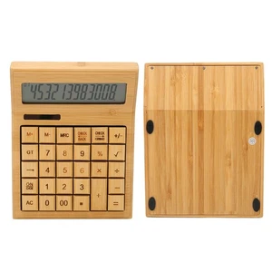 Bamboo Calculator Solar Powered Battery Powered Eco Friendly Function Calcul NEW - Afbeelding 1 van 12