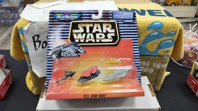 NIB 1996 VII STAR WARS MICRO MACHINES SPEEDER BIKE SAIL BARGE MON STAR CRUISER - Image 1 of 4