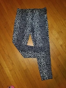 Vintage Betsey Johnson Leopard Disco Stretch Capris Pants Black Label USA Made M - Picture 1 of 5