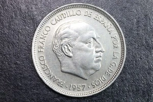 Moneda Franco 50 Pesetas 1957 *58 - MBC (5) Coin Franco 50 Pesetas 1957 *58 - MB - Imagen 1 de 6