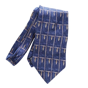 Bill Blass Black Label Silk Tie Navy Blue Modern Geometric Classic Menswear - Picture 1 of 6