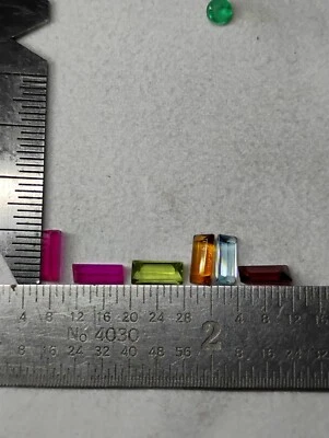 FINE NATURAL MULTI TOURMALINE BAGUETTE CUT 6 PCS 6.14CTS GEMSTONE DESIGNING Foto 1 de 3