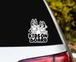 Kids on Board BLUEY Car Window Decal Sticker Vinyl Bingo ABC Baby 15x12cm - Picture 1 of 4