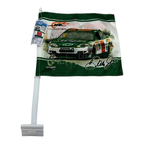 NASCAR Car Flag Two Sided FLAG  #88 Dale Earnhardt Jr JR NATION Green New Cover