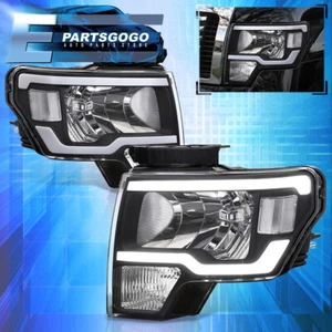 For 09-14 Ford F150 Pickup Truck Black LED DRL Replacement Headlights Lamps Set - Picture 1 of 6