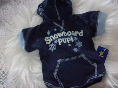 Azul Marino SNOWBOARD PUP Sudadera con Capucha Camisa Perro Nueva Mascota S Top Pata Cachorro Pequeño  Foto 1 de 3