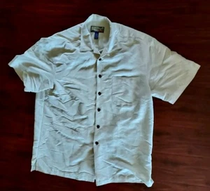Havana Jacks Cafe Shirt Mens L Beige Hawaiian Beach Casual Summer - Picture 1 of 3