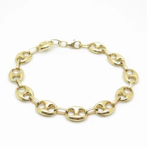 10K Gelbgold Puff Mariner Link Armband 8,5 Zoll - Bild 1 von 6