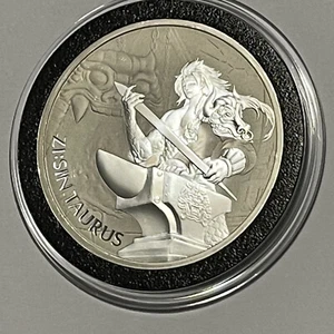 2021 ZI:SIN TAURUS Korea KOMSCO Round Coin 1 Troy Oz .999 Fine Silver Rare Medal - Picture 1 of 11