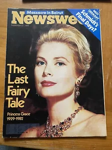 Newsweek Magazine 1982 Princess Grace Last Fairy Tale Schmidt German Rolex Ad - Picture 1 of 5